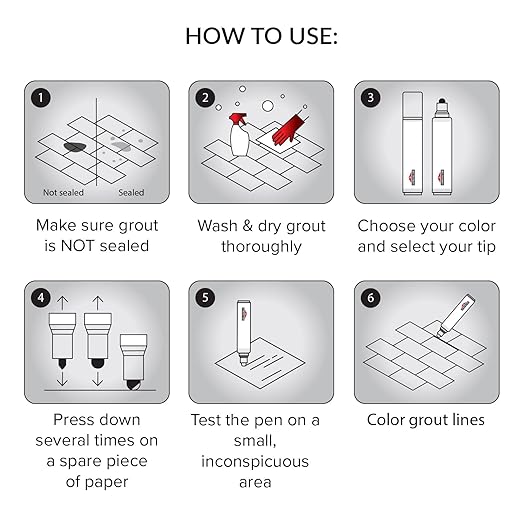 X-Protector Water Based Grout Marker - 1 PC with 4 Tips, White