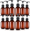 Tessco for you 12 Pack Amber Soap Dispenser Empty Plastic Pump Bottles Dispenser Refillable Shampoo Container for Hand Sanitizer Soap Lotion Body Wash Conditioner Bathroom Kitchen Travel(3.4 Oz)