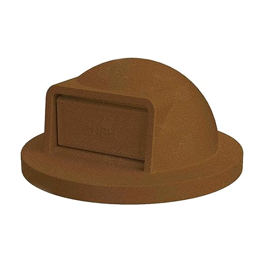 42 Gallon Circle 100% Recycled Plastic Heavy Duty Outdoor Commercial Trash Can with Push Open Dome Lid and Internal Liner - Great for Schools and Businesses - Brown Granite