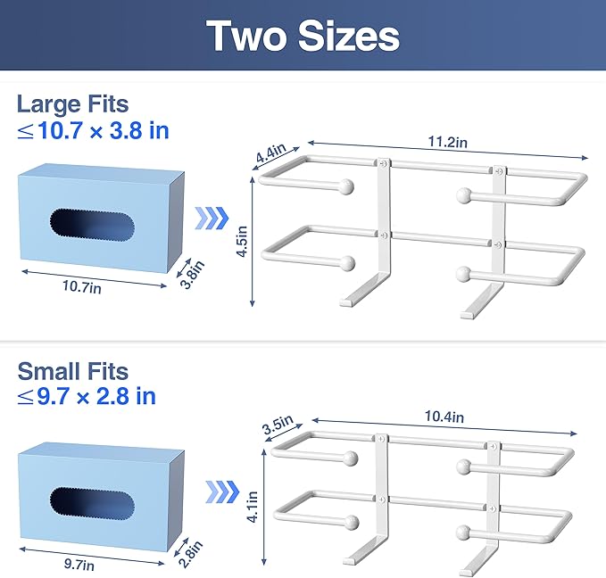 Glove Box Dispenser Wall Mount: White Holder Organizer for Disposable Glove & Tissue Box - Organizer on Wall in Lab, Kitchen, Bathroom, Garage