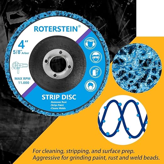 10 Pack Strip Discs Stripping Wheel 4 inch for Angle Grinder Clean and Remove Paint Coating Rust Welds Oxidation (4" x 5/8")