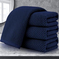 VOOVA & MOVAS Bathroom Hand Towels Set of 4, 18"x 28" - 100% Cotton | Lightweight | Thick | Quick Dry | Soft | Absorbent, Blue Hand Towels for Bathroom, Towel Gift Set, Navy Blue