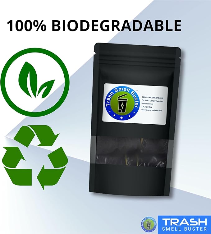 Outdoor Trash Can Cover Odor Eliminating Bag with Elastic Band Lemon Scented Durable 64 Gallon 3 Pack
