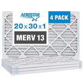 Aerostar 20x30x1 MERV 13 Air Filter, 4 Pack Set of HVAC Furnace Filters, Electrostatic MPR 1500-1900 & FPR 10 (Actual Size: 19 3/4 x 29 3/4 x 3/4 inches)