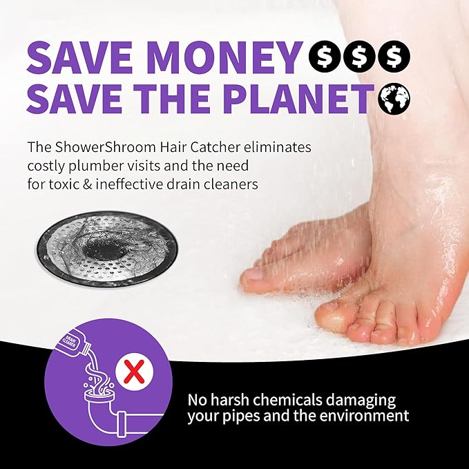 ShowerShroom SHSULT755 Ultra Revolutionary Shower Hair Catcher Drain Protector, No Size, Stainless
