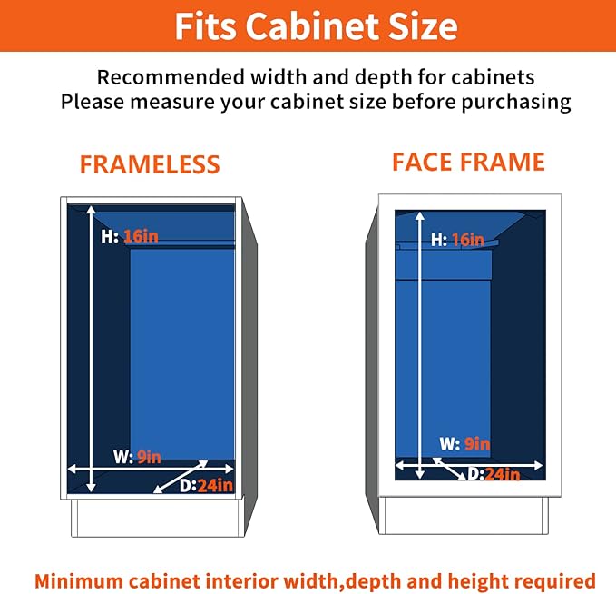 ROOMTEC Individual Pull Out Cabinet Organizer (7½"W x 21½"D), 2 Tier Spice Rack Organizer for Cabinet, Slide Out Drawer Pantry Shelf Organization and Storage for Kitchen Bathroom