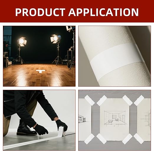 WELSTIK 2 Pack Gaffers Tape White,2" X 33 Yards-10% Longer-Heavy Duty Gaffer Floor Tape for Cables,TV Shoots, Theater Stage Setup,Interior Design,Residue Free,Non-Reflective Easy to Rip