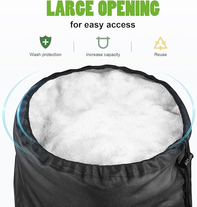 OTraki 2 Pack Large Laundry Bags 24 x 35 inch Mesh Washing Bag with Drawstring Closure Black Dirty Garment Toy Storage Bag Washable Laundry Hamper Replacement Liner for Home Dorm Hotel Beach