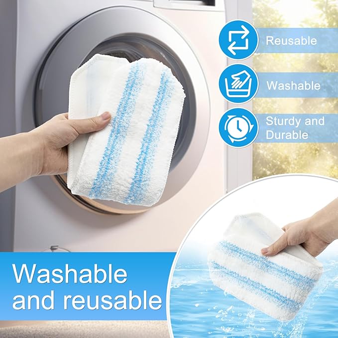 6 Pack Microfiber Replacement Mop Pads for O-Cedar H2prO Flat Mop System, Washable and Reusable Mop Pad Refills for O Cedar H2pro Flat Mop, Flat Mop Replace Heads for Wet Dry Floor Deep Clean