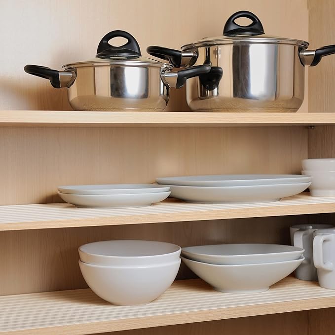 Shelf Liners for Kitchen Cabinets Non Adhesive Drawer Liner EVA Material Cupboard Mat Waterproof Refrigerator Mats Washable Fridge Liner for Cupboard and Desks Clear Shelf Liner 23.6 x 157.4 Inches