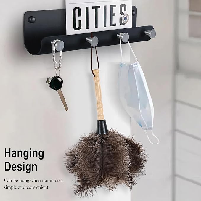 Ostrich Feather Duster 14" Natural Handheld Reusable Feathers Dusters with Wooden Handle for Cleaning Supplies Home Car Office(3PCS)