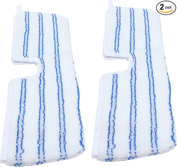2 Pack Microfiber Mop Replacement Heads，Compatible with O-Cedar Dual Action Flat Mop for Dry/Wet Use Machine Washable Reusable Flip Mop Refills All Surface Cleaning(Blue White Stripe)