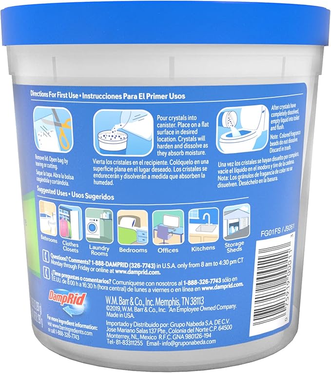 DampRid Fresh Scent Refillable Moisture Absorber - 10.5oz cup – Traps Moisture for Fresher, Cleaner Air