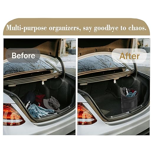 Ginsco 2Packs 4 Gallons New Leakproof Car Trash Can, Large Trash Can Pop-up Collapsible Hanging Car Trash Bin, Waterproof PEVA Liner Open-Top Garbage Can for Home Office Camping