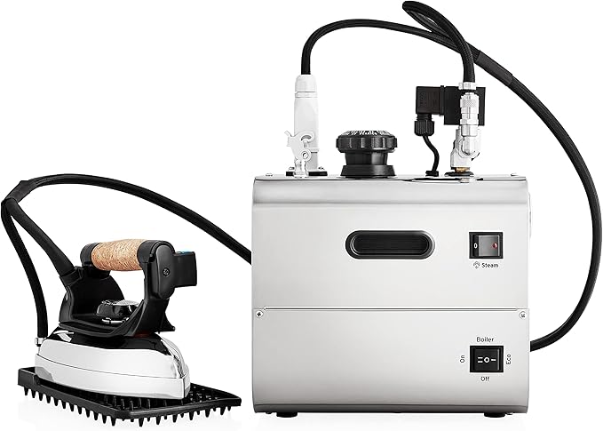 Reliable 5100IS/2100IR Professional Iron Station with Eco Mode, 120V, 2.2M Steam Hose, 2.2L Stainless Steel Boiler, Aluminium Soleplate, 1800W Total, Made in Italy