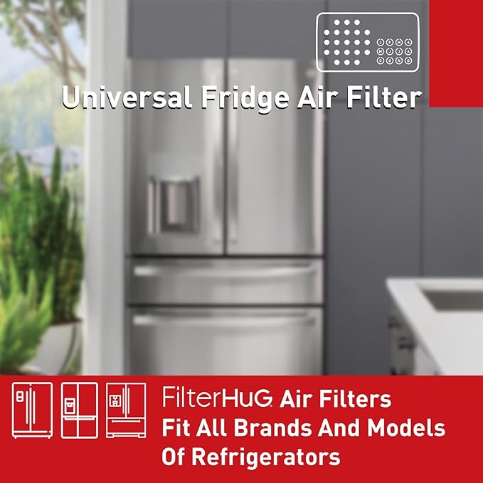 2Pack Premium Fridge Deodorizer & Odor Eliminator with Special Activated Carbon Fiber, Keeps Fridge, Freezer, and Other Spaces Fresh for Up to 6 Month, Universal Air Fiter by FILTERHUG®