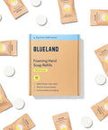 BLUELAND Foaming Hand Soap Refill Tablets, 10-Pack, Perrine Lemon Scent, Eco Friendly Cleaning Products, 10 x 9 Fl oz