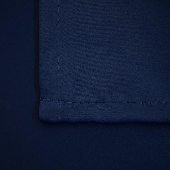 Pickluc Navy Blue Cafe Curtain (Half Window Curtain) 30 Inches Length, Rod Pocket Small Kitchen Curtain, Short Blackout Curtain for Small Window, 30" Wide and 30" Long, 2 Panels