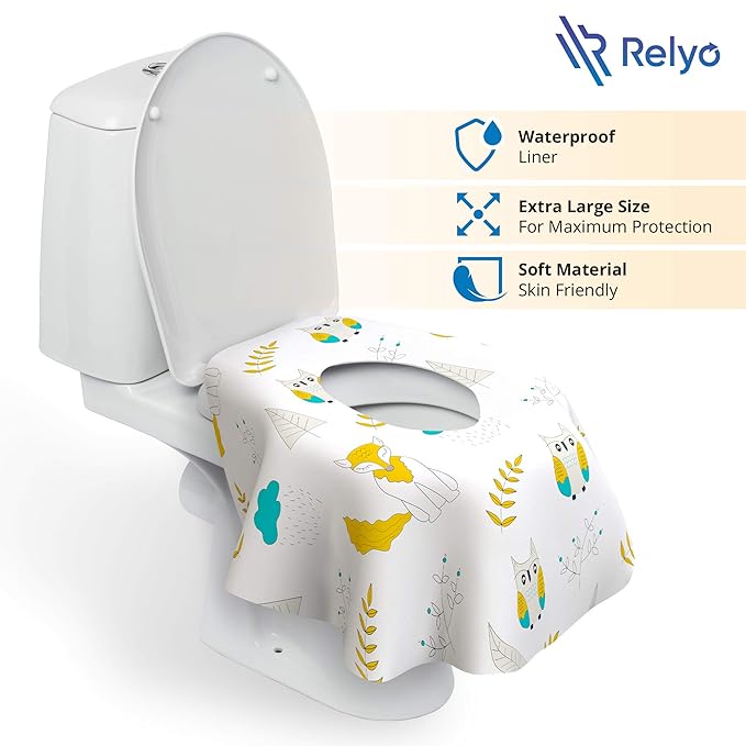 Toilet Seat Covers Disposable - 20 Pack - Waterproof, Ideal for Kids and Adults – Extra Large, Individually Wrapped for Travel, Toddlers Potty Training Public Restrooms (Owls, 20)