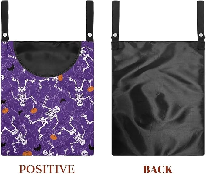 Gothic Skull Summer Clothes Pin Bag Clothespin Bags Holder Clothespin Holder 14.5 x 12 Inch Clothespin Bag for Clothesline Outdoor Outside Laundry Room Reusable Clothespin Holder