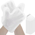 QWORK White Microfiber Dusting Gloves, 60 Pieces Dusting Mitt, Wipes Feather Dusters, Dual-Sided Disposable