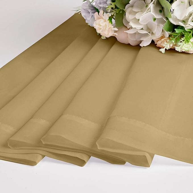 Chyhomenyc Sheer Gold Curtains 90 inches Long 2 Panels, Light Filtering Soft Airy Solid Elegant Voile Window Treatment Drapes for Bedroom Living Room Wedding Party Decor, 42 Wx90 L Inches