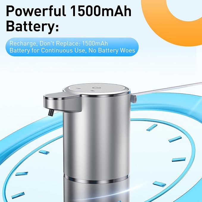 Automatic Foaming Soap Dispenser Foaming Hand Sanitizer Touchless 1500mAh Soap Dispenser Rechargeable with Sensor for Bathroom Kitchen 13.5oz/380ml