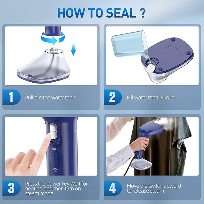 Steamer for Clothes - 1800W Powerful Steam, 2 Modes for Wet and Dry Ironing, 20-Second Fast Heat-up,Detachable Water Tank with Heat-Resistant Gloves -Removing Wrinkles.Only for 120V Countries.Blue