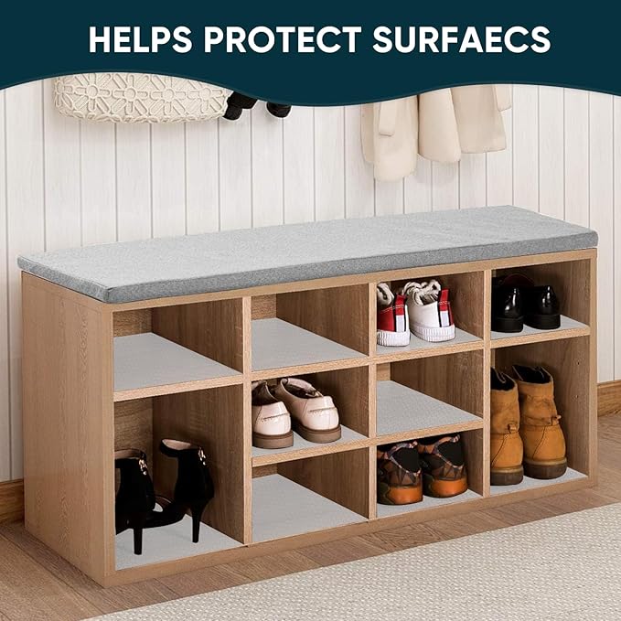 Shelf Liners for Kitchen Cabinets Non-Adhesive & Washable,Non Slip Cabinet Liners for Shelves Waterproof & Oil Proof,Clear Plastic Drawer Liner,Easy to Cut & Food-Grade EVA 12'' x 20' x 2 Rolls CT-122