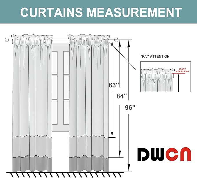 DWCN Blackout Curtains – Thermal Insulated, Energy Saving & Noise Reducing Bedroom and Living Room Curtains, Dusty Blue, W 38x L 63 Inch, Set of 2 Rod Pocket Curtain Panels