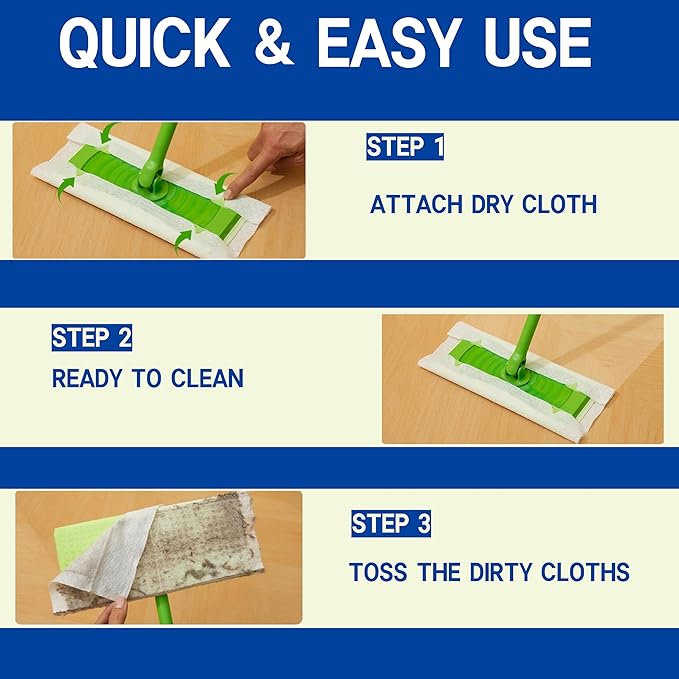 Dry Sweeping Cloths Disposable Mop Refills Floor Dust Mop Pad, Floor Cloth Refills for Swiffer Standard Sweeper, Pack of 240