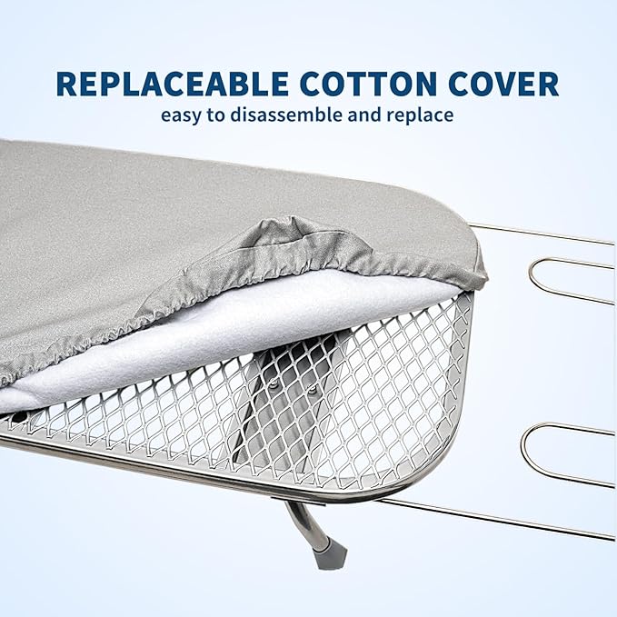 Tabletop Ironing Board Folding with Iron Holder and Iron Rest, Portable Space Saving Small Metal Ironing Board (Gray)