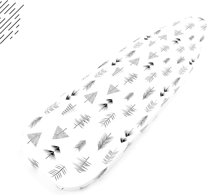 Encasa XO Ironing Board Cover and Pad 54"x15" - Thick 3mm Felt Padding, Drawstring Tightening & Lock, Easy Fit, Scorch & Stain Resistant, Fits Standard Large Ironing Board - Black Arrow