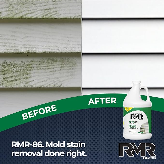 RMR-86 Instant Mold and Mildew Stain Remover Spray - Scrub Free Formula, 4 Pack - 1 Gallon