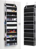 ULG 1 Pack Over The Door Organizer – 5 Shelf Door Organizer Hanging & 10 Side Pockets, Reinforced 44LB Capacity Hanging Organizer, Behind The Door Storage for Bedroom, Nursery, Pantry (Black)
