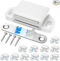 Cabinet Magnetic Catch Door Latch 30LB for Kitchen Drawer Magnets to Stay Closed Magnetic Catch Closet for Drawer（White 12 Pack）