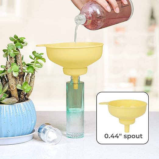 Wide Mouth Kitchen Funnel, Food Grade Plastic Cooking Canning Funnel with 4 Sizes Spouts for Filling Wide and Regular Mason Jars, Spray Dropper Oil Bottle Jug Spices Shampoo Sauce