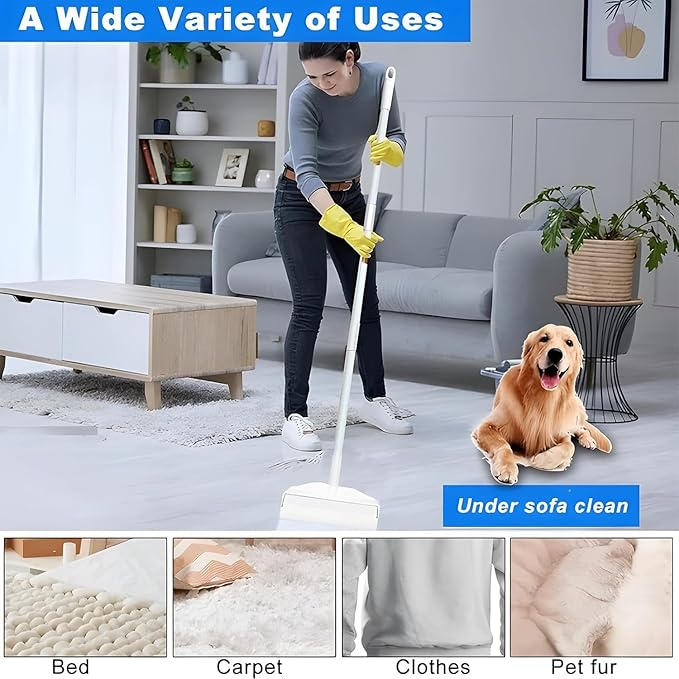YHPDVI Lint Roller for Pet Hair – 7.5" Extra Wide Sticky Roller with 2 Refills & Long Handle | Heavy Duty Fur Remover for Couch, Carpet, Bed, Clothes | Large-Surface Lint Brush for Dog Cat Hair