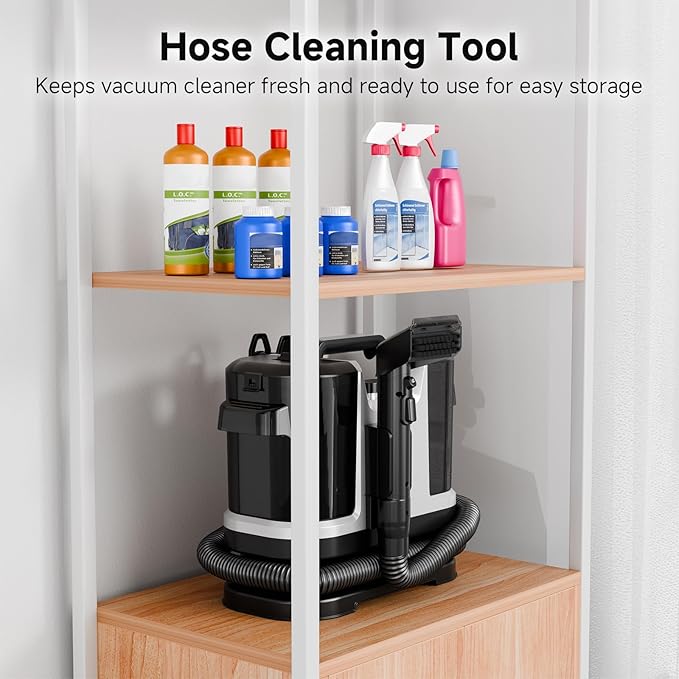 Portable Spot Cleaner Machine for Carpet and Upholstery - 18Kpa Carpet Cleaner with Dual BrushHeads, Easy Move, Cleaning Machine for Furniture, Couch, Stairs, Car and Pet Stain, White