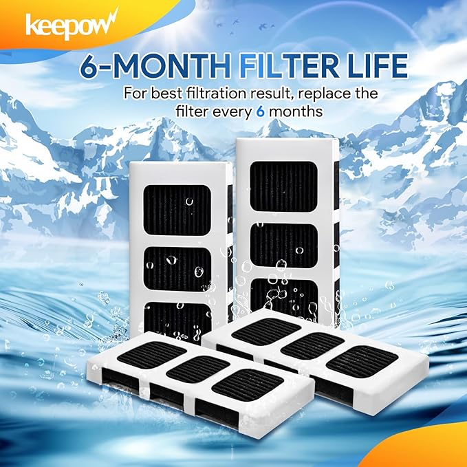 KEEPOW Paultra2 Refrigerator Air Filter Compatible with Frigidaire Pureair Ultra 2, Pure Air Ultra 2, Pureair Ultra ii, Electrolux 242047805, 5303918847, EAP12364179 (4 Pack)