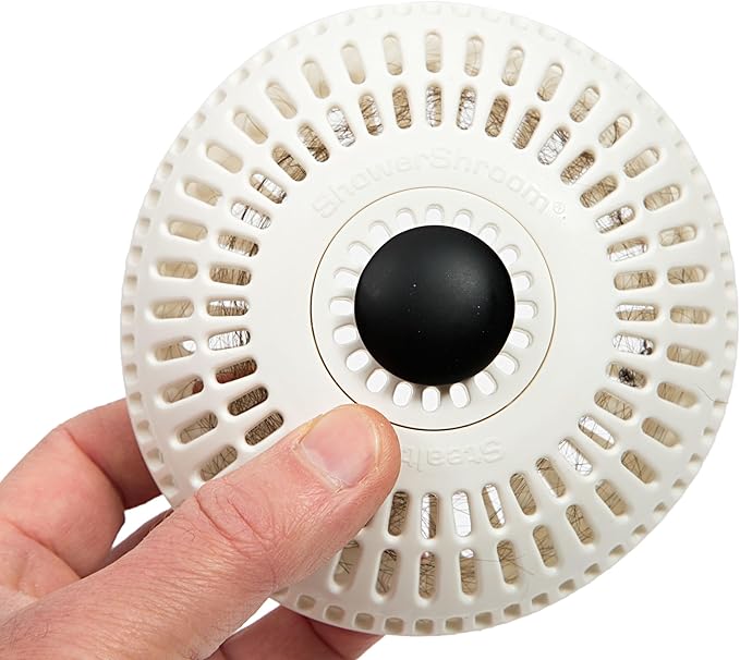 ShowerShroom Stealth Shower Hair Drain Catcher - Hair Stopper for Shower Drain, Bathtub, and Bathroom Sink, Will Not Impede Water Flow, Bathtub Hair Catcher for Drain with No Installation Required