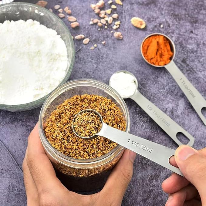 14PCS Measuring Spoons Set, 1 tbsp, 1/2 tbsp, and 1-1/16tsp Stainless Steel Measuring Spoons for Cooking Baking Spice Jars and Liquid Ingredients