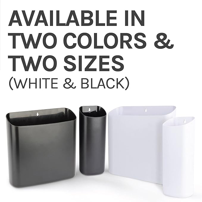 JS Jackson Supplies Small Black Lint Bin with Magnetic Back, Slim Profile Space Saving Trash Bin and Organizer for Laundry, Wall Mountable
