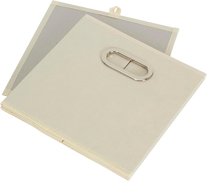 Household Essentials 82-1 Foldable Fabric Storage Bins | Set of 6 Cubby Cubes with Handles | Natural
