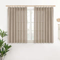 YoungsTex Oatmeal Linen Curtains 36 Inch Length for Short Kitchen Window, Textured Small Drapes Light Filtering for Cafe Bedroom Bathroom Back Tab, 2 Panels, 40 X 36 Inch