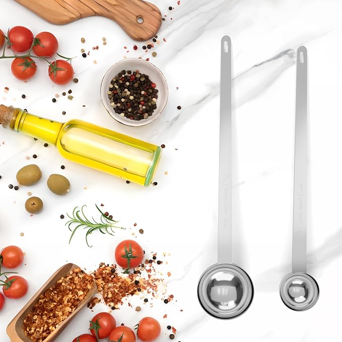 1PCS 2 Tablespoon Coffee Scoop, 9.5" Long Handle Measuring Spoon, Two tbsp (30 ml) Stainless Steel Scooper