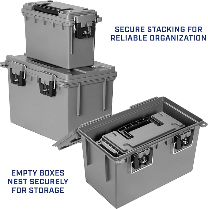 Sheffield 12755 Storage Bins With Lids, 2-Pack Stackable Storage Bins, Made in USA, Lockable and Water-Resistant Containers with Lids, Plastic Containers for Home, Classroom, and Dorm