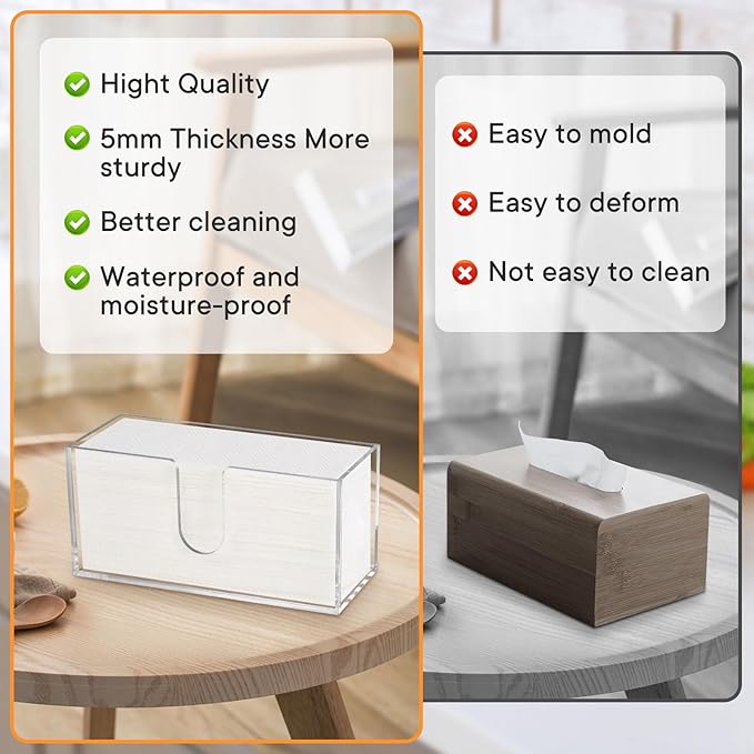 Acrylic Paper Towel Dispenser, Paper Towel Holder Countertop Clear Multi Trifold Napkin Holder, Suitable for Z-fold, C-fold or MultiFold Paper Towels for Bathroom, Toilet, Kitchen