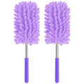 Mini Duster for Cleaning, 360° Bendable Hand Dusters with Extension Pole, Washable Small Duster for Car Interior, Office, Furniture