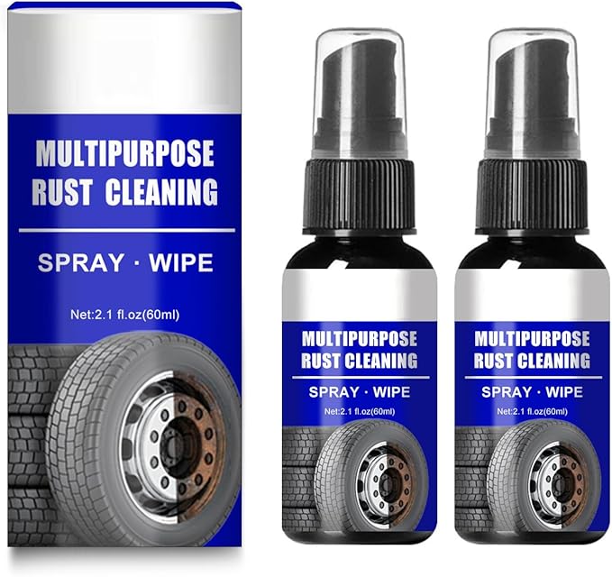 Rust Remover Spray - 2PCS Multipurpose Instant Rust Remover for Metal Parts, Car Care & Cleaning, Rustout Instant Remover Spray